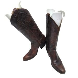 Dan Post Womens Western Cowboy Boots Brown‎ Leather Size 7A Narrow